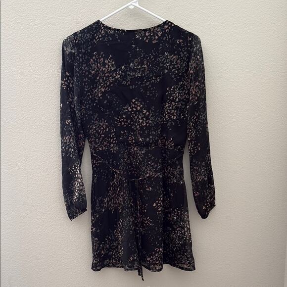 Abercrombie & Fitch Black Patterned Longsleeve Dress Size Small - Picture 11 of 11